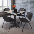 Kobe Square Tables > Breakroom Tables > Kobe Square Table & Chair Sets, 36 W, 36 L, 29 H, Maple TKB3636PL47BK